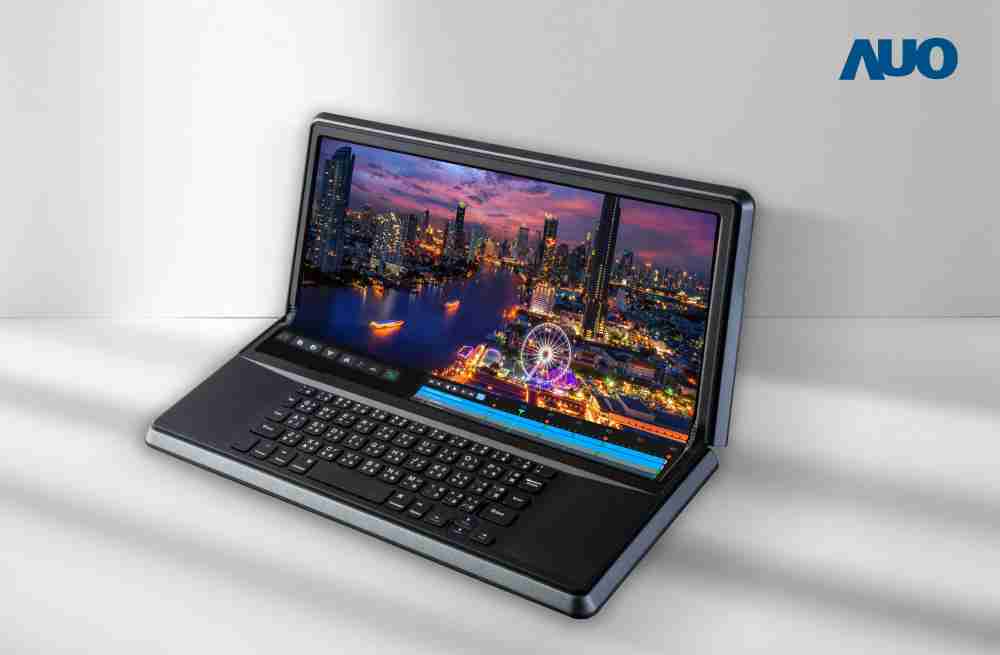 MG电玩14.6吋Micro LED折迭显示屏幕，，，，搭配半径4mm的弯折绞炼，，以及高画素、、、、高亮度、、、、高对比度的显示技术特点，，，，即便在大视角下仍保有绝佳色相与亮度