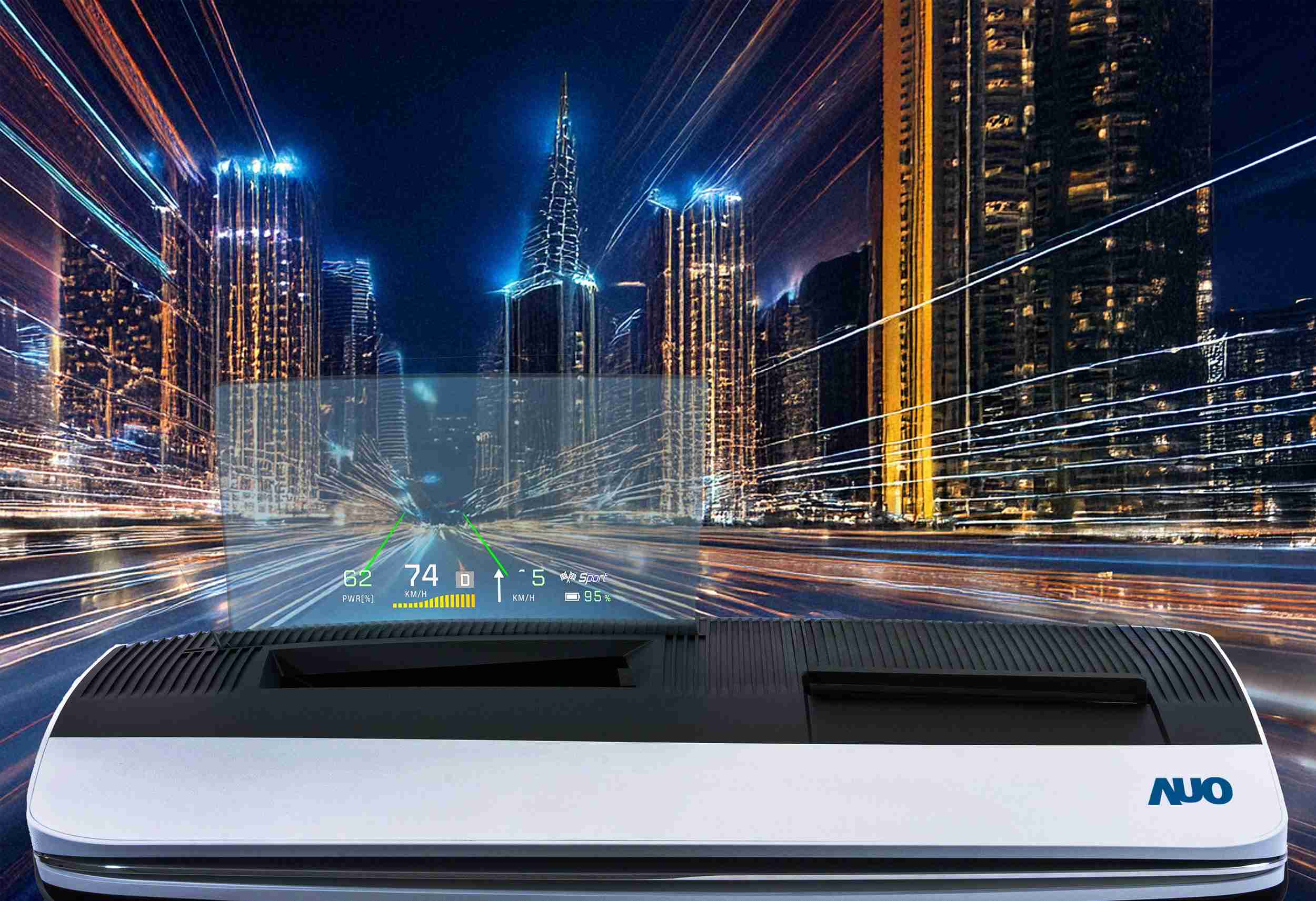 MG电玩推出13吋Micro LED抬头显示器，，，提供高入眼亮度、、、、高色彩饱和度的显示质量，，，，在阳光下或黑暗中都清晰可见，，，并利用Micro LED模块体积小的优势，，，，解决车用空间有限的痛点